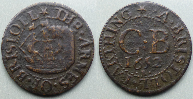 Bristol, city issue 1652 farthing N1469
